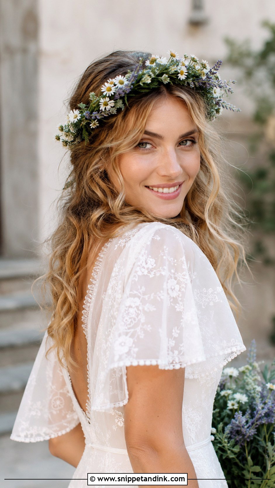 Bridal Flower Crown With Wildflowers - Snippet and Ink - 20 Bridal Hair Flower Crown Ideas