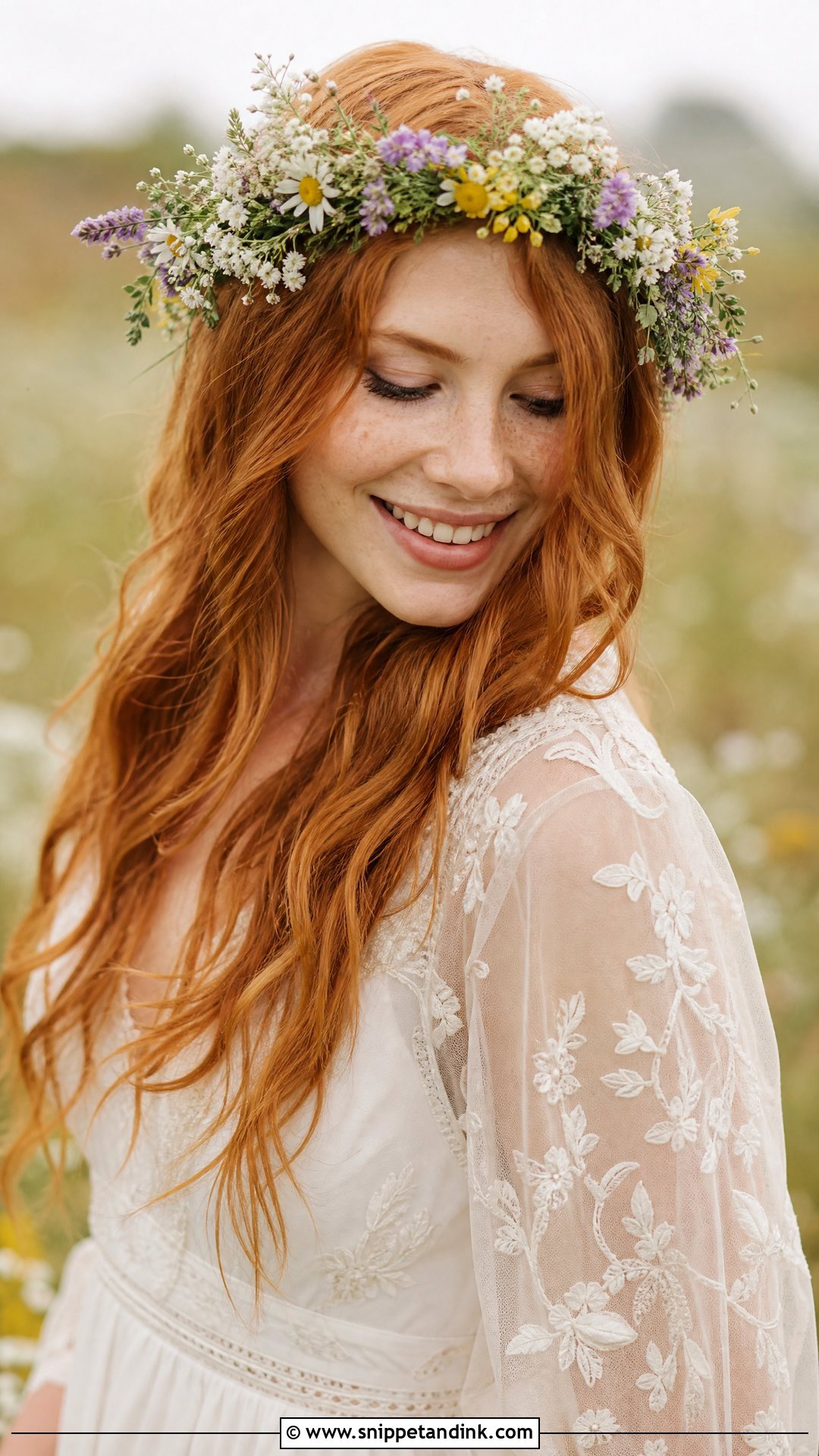 Bridal Flower Crown With Wildflowers - Snippet and Ink - 15 Bridal Flower Crown Hairstyles
