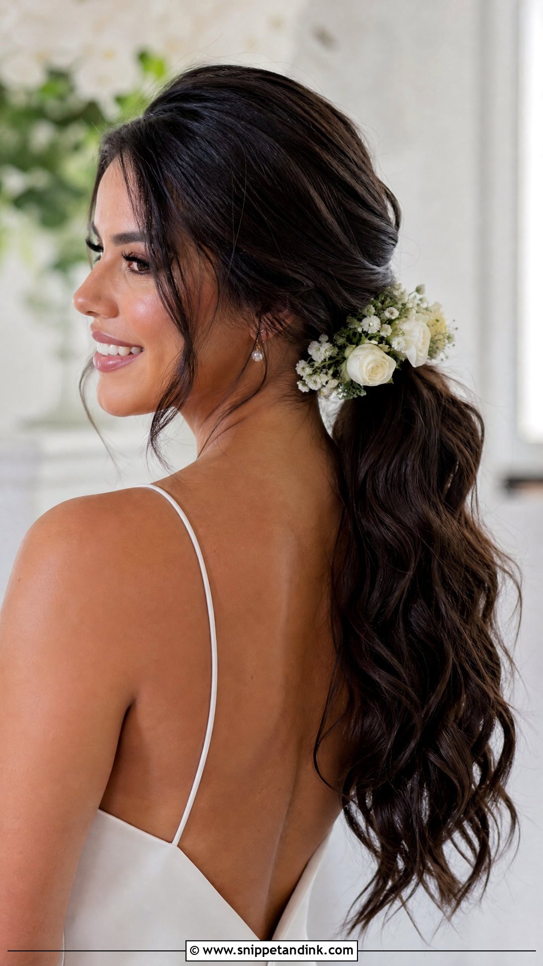 Bridal Flower Ponytail - Snippet and Ink - 15 Bridal Flower Hairstyles