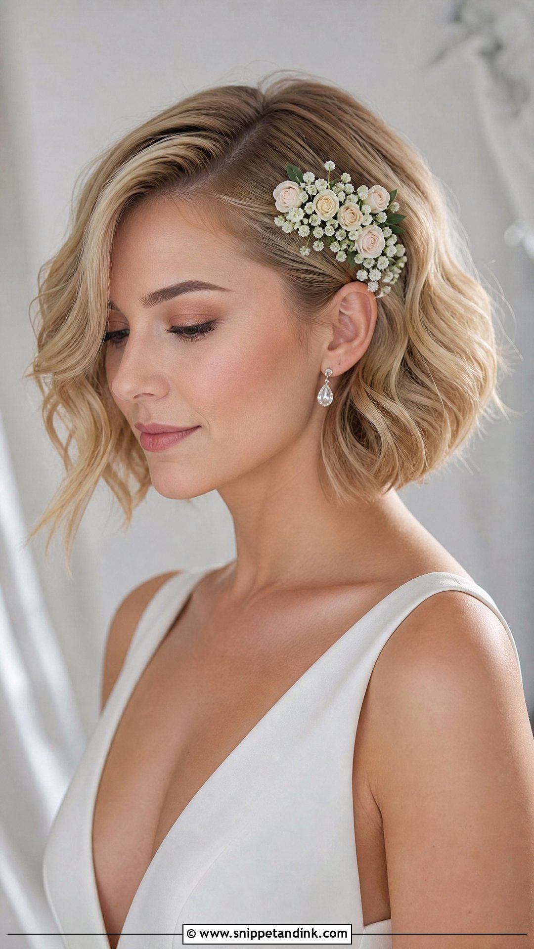 Bridal Flower Short Hair - Snippet and Ink - 15 Bridal Flower Hairstyles