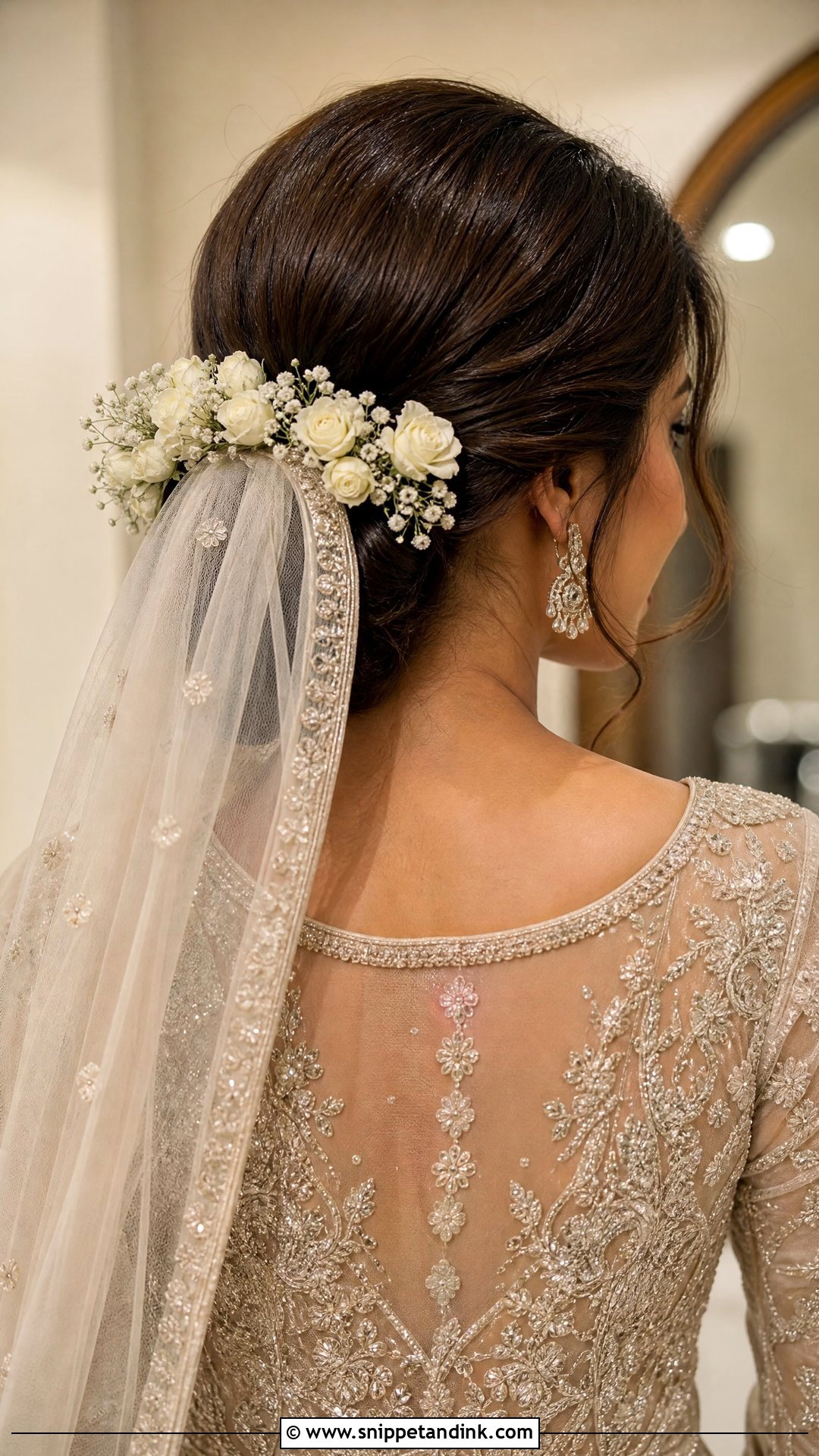 Bridal Flower Veil Hairstyle - Snippet and Ink - 15 Bridal Flower Hairstyles