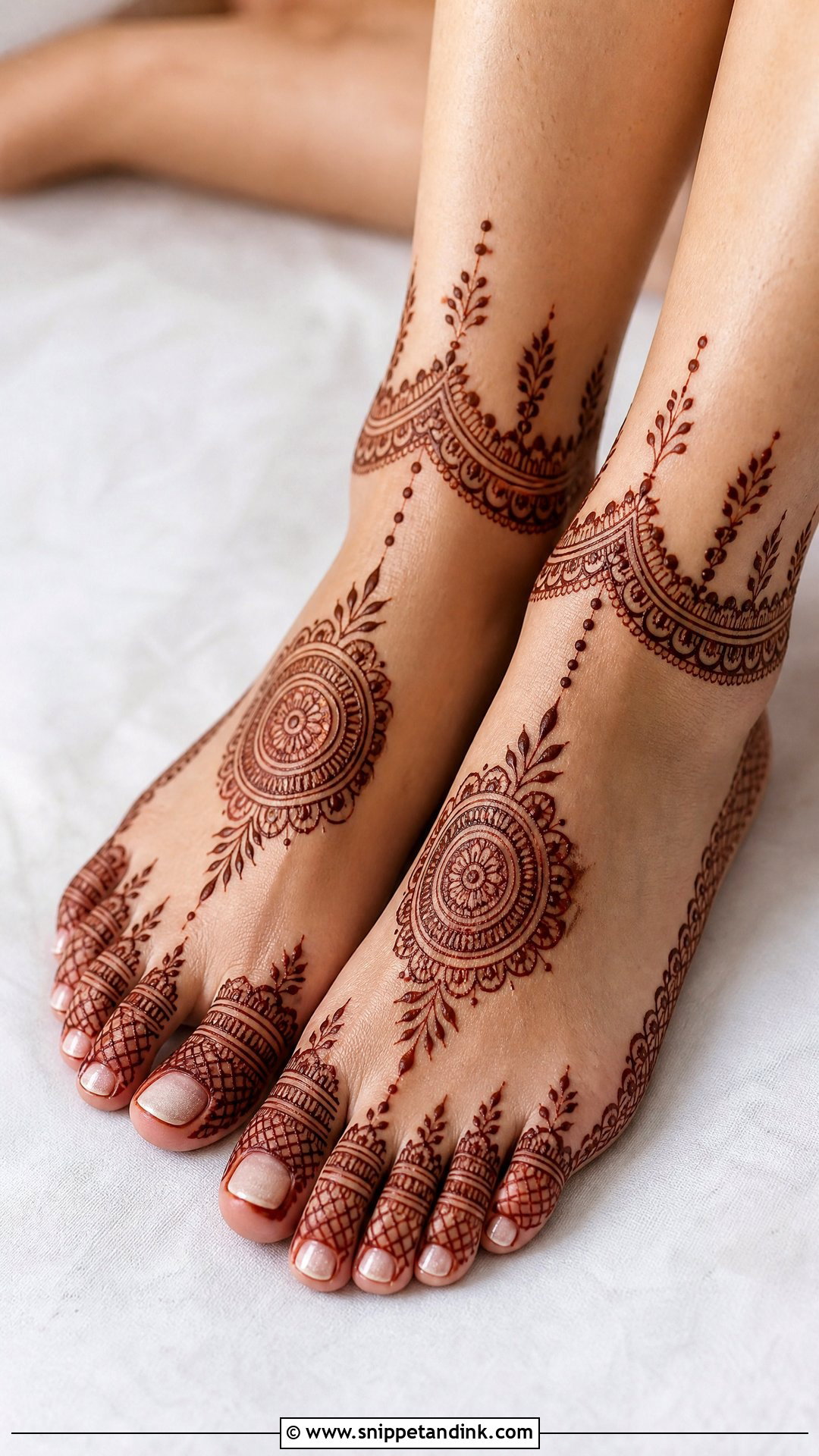 Bridal Foot And Ankle Mehndi Design - Snippet and Ink - 30 Bridal Legs Mehndi Design Ideas