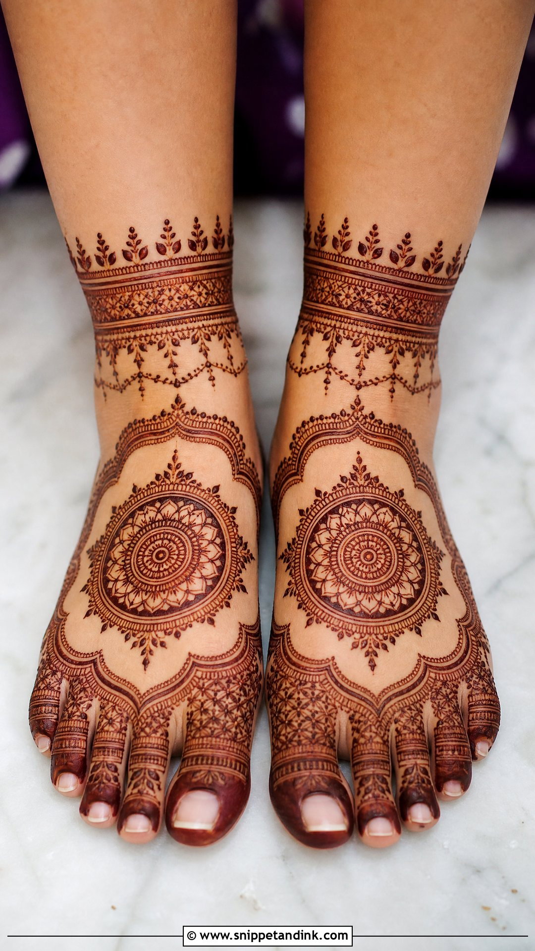 Bridal Foot And Ankle Mehndi Design - Snippet and Ink - 20 Bridal Mehndi Designs Legs Brides