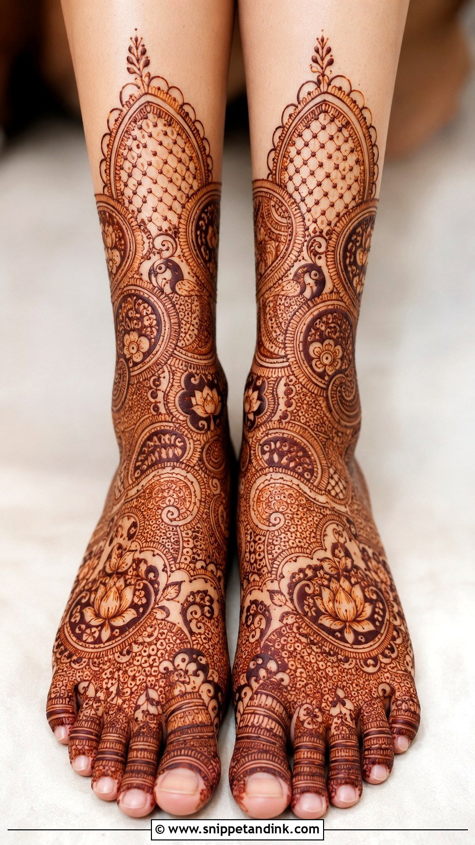 Bridal Foot Mehndi Design - Snippet and Ink - 35 Foot Mehndi Designs