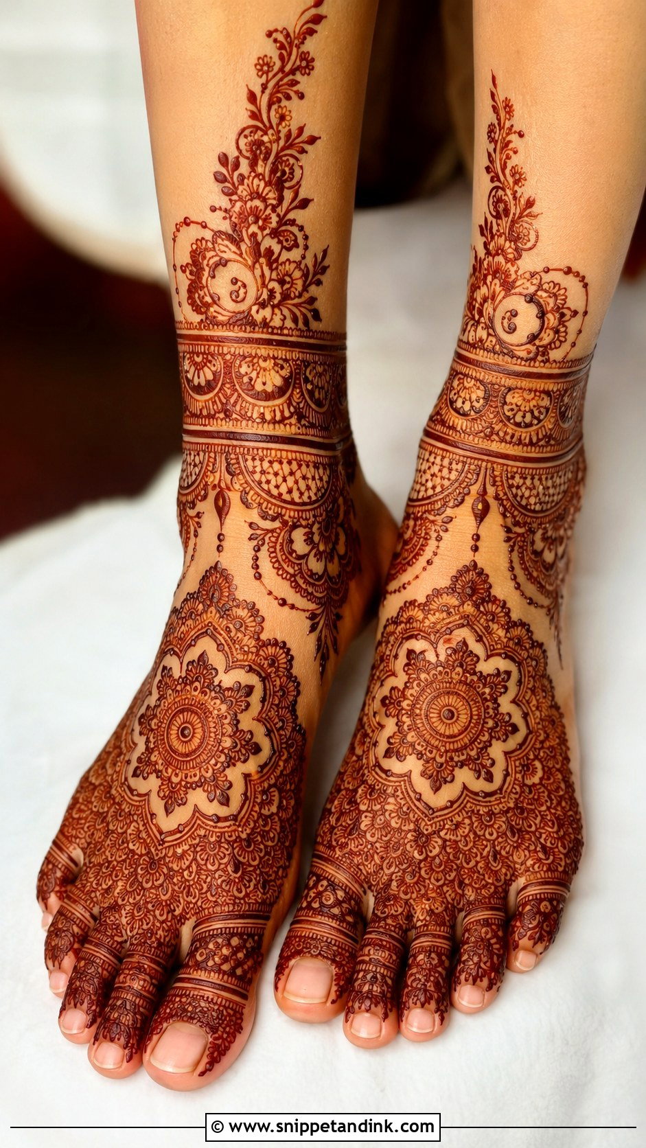 Bridal Foot Mehndi Design - Snippet and Ink - 35 Henna (Mehndi) Design Ideas