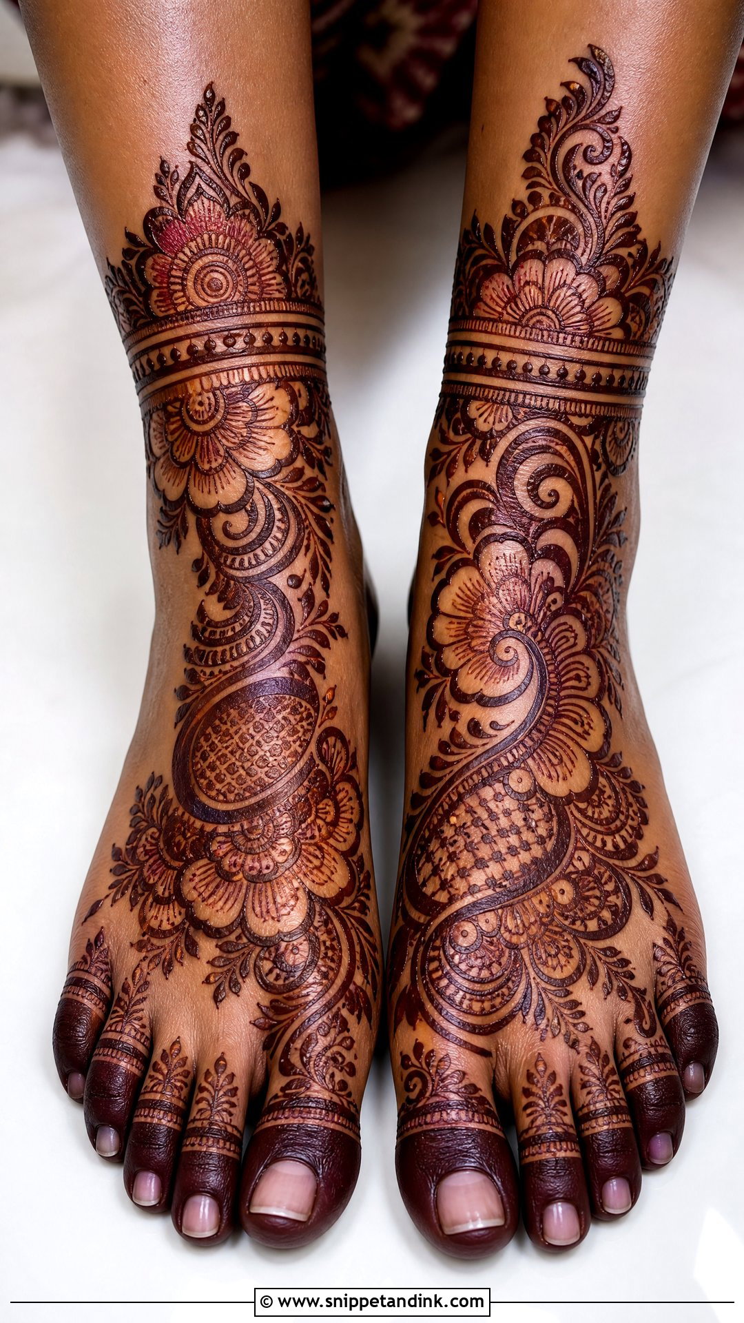 Bridal Foot Mehndi For Dark Skin - Snippet and Ink - 25 Bridal Foot Mehndi Designs
