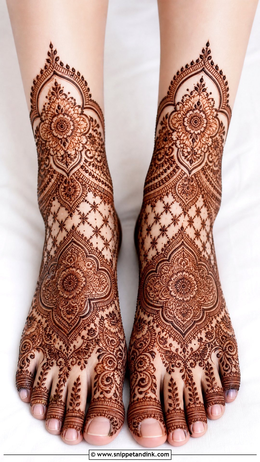 Bridal Foot Mehndi For Fair Skin - Snippet and Ink - 25 Bridal Foot Mehndi Designs