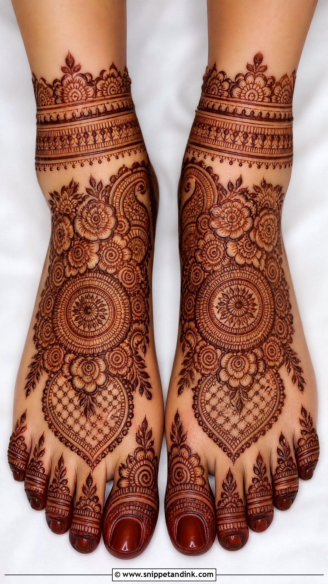 Bridal Foot Mehndi For Narrow Feet - Snippet and Ink - 25 Bridal Foot Mehndi Designs