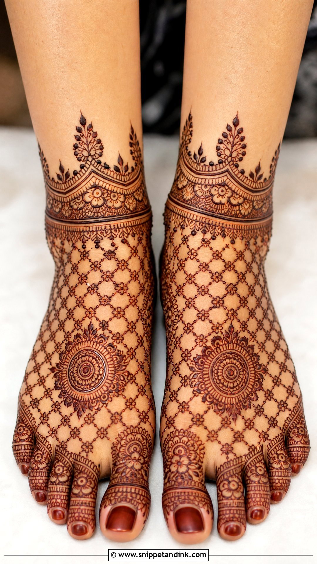 Bridal Foot Mehndi With Jaali - Snippet and Ink - 20 Simple Indian Bridal Mehndi Leg Mehendi Design Ideas