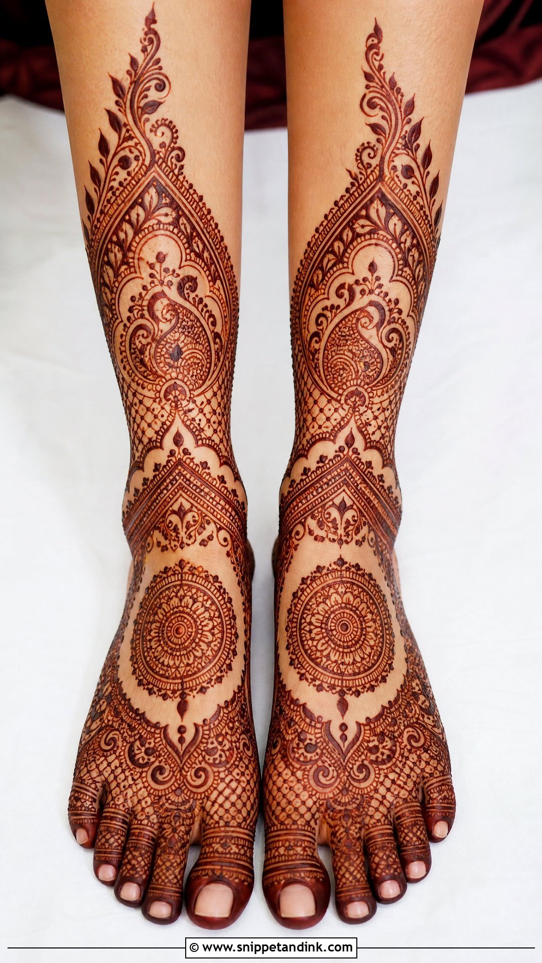 Bridal Foot Mehndi With Leg Extension - Snippet and Ink - 25 Bridal Foot Mehndi Designs