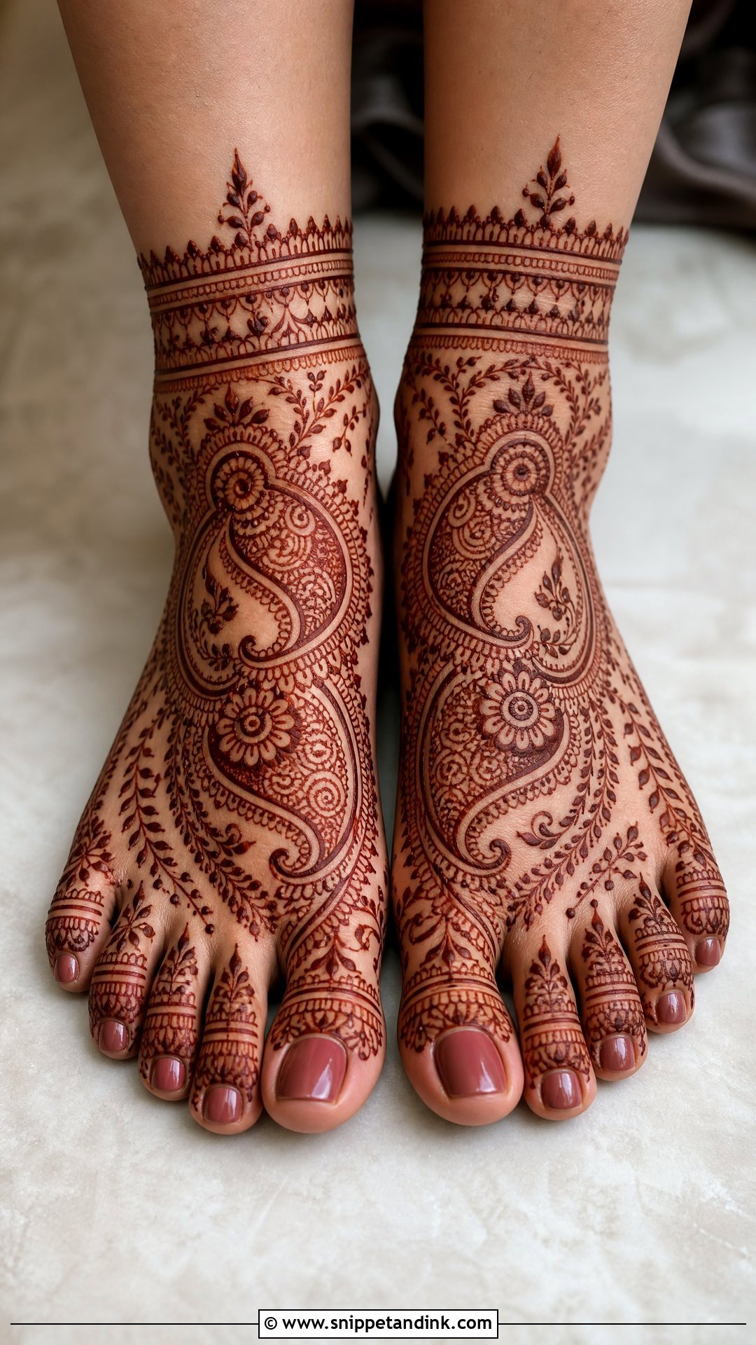 Bridal Foot Mehndi With Paisley - Snippet and Ink - 25 Bridal Foot Mehndi Designs