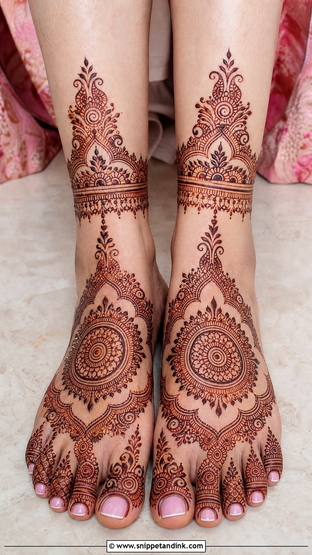 Bridal Foot Wedding Henna Design - Snippet and Ink - 30 Wedding Henna Designs