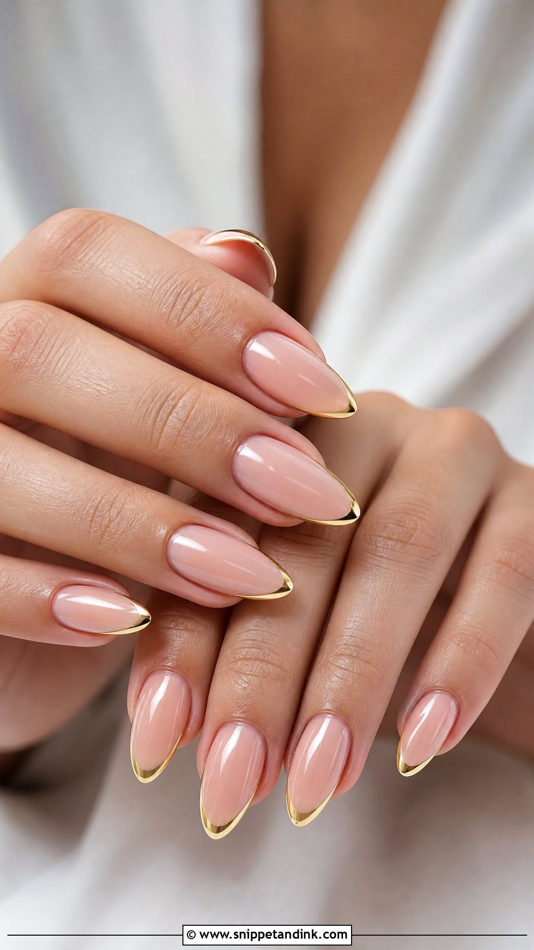 Bridal French Nails With Gold Tips - Snippet and Ink - 25 Nail Art for Wedding Indian Brides Ideas