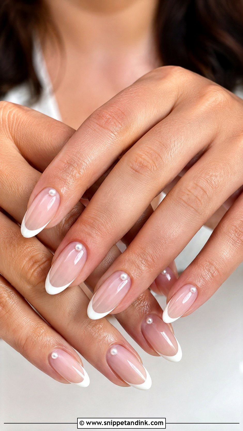 Bridal French Tip Nails - Snippet and Ink - 20 Nail Art Designs for Wedding Functions