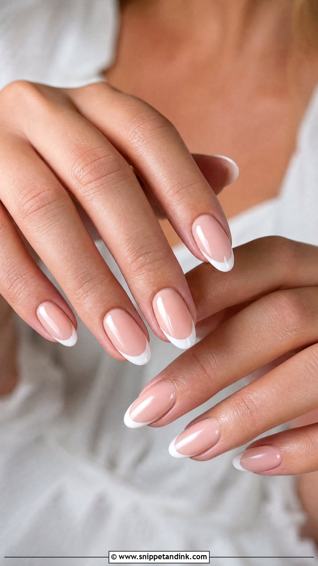Bridal French Tip Nails - Snippet and Ink - 25 Wedding Nail Art for Bride Ideas