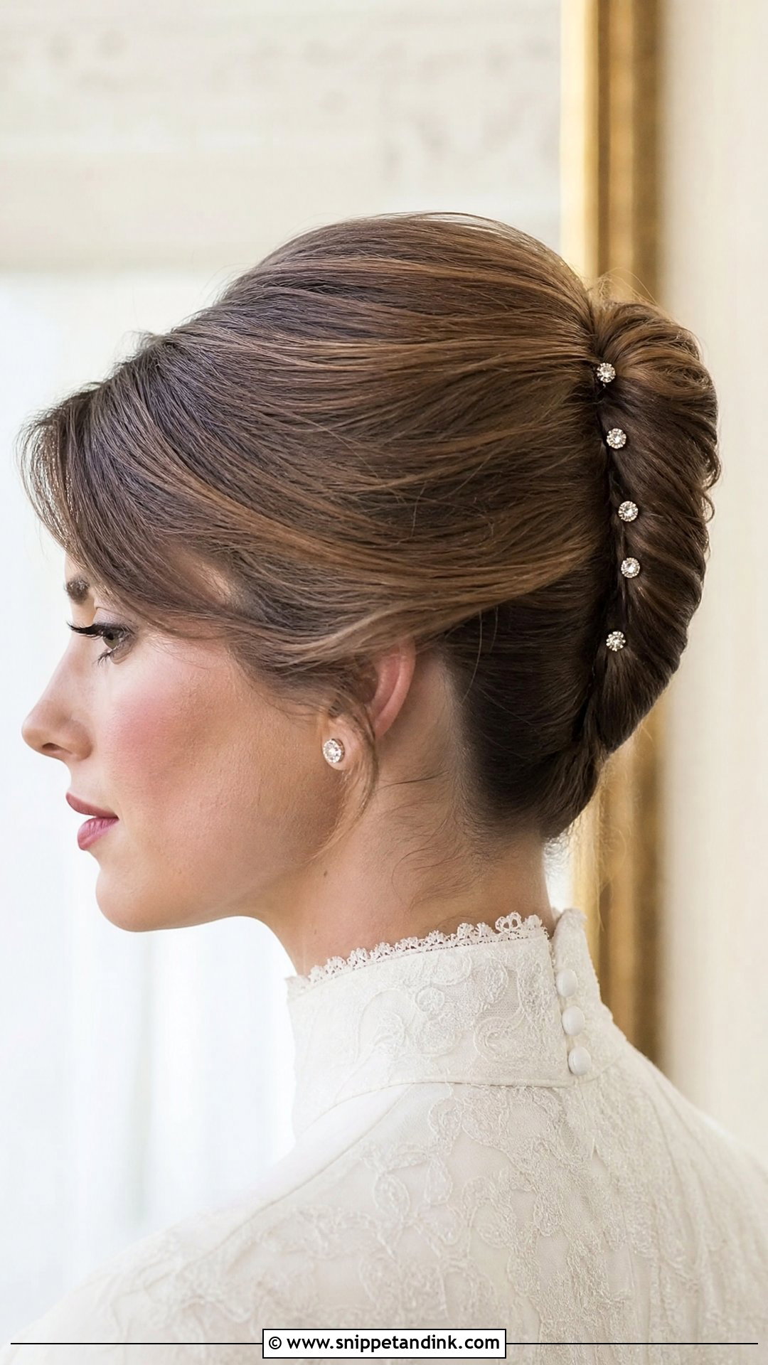 Bridal French Twist With Crystal Pins - Snippet and Ink - 15 Bride Hair Pins