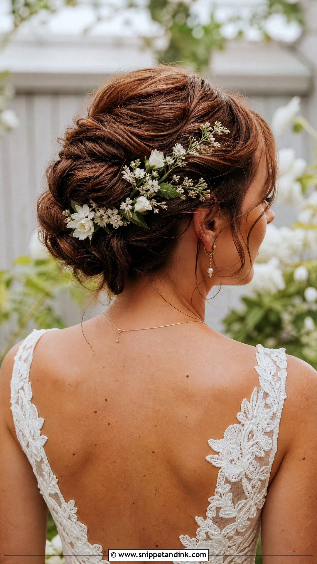 Bridal French Twist With Flowers - Snippet and Ink - 15 Bridal Updo French Twist Ideas