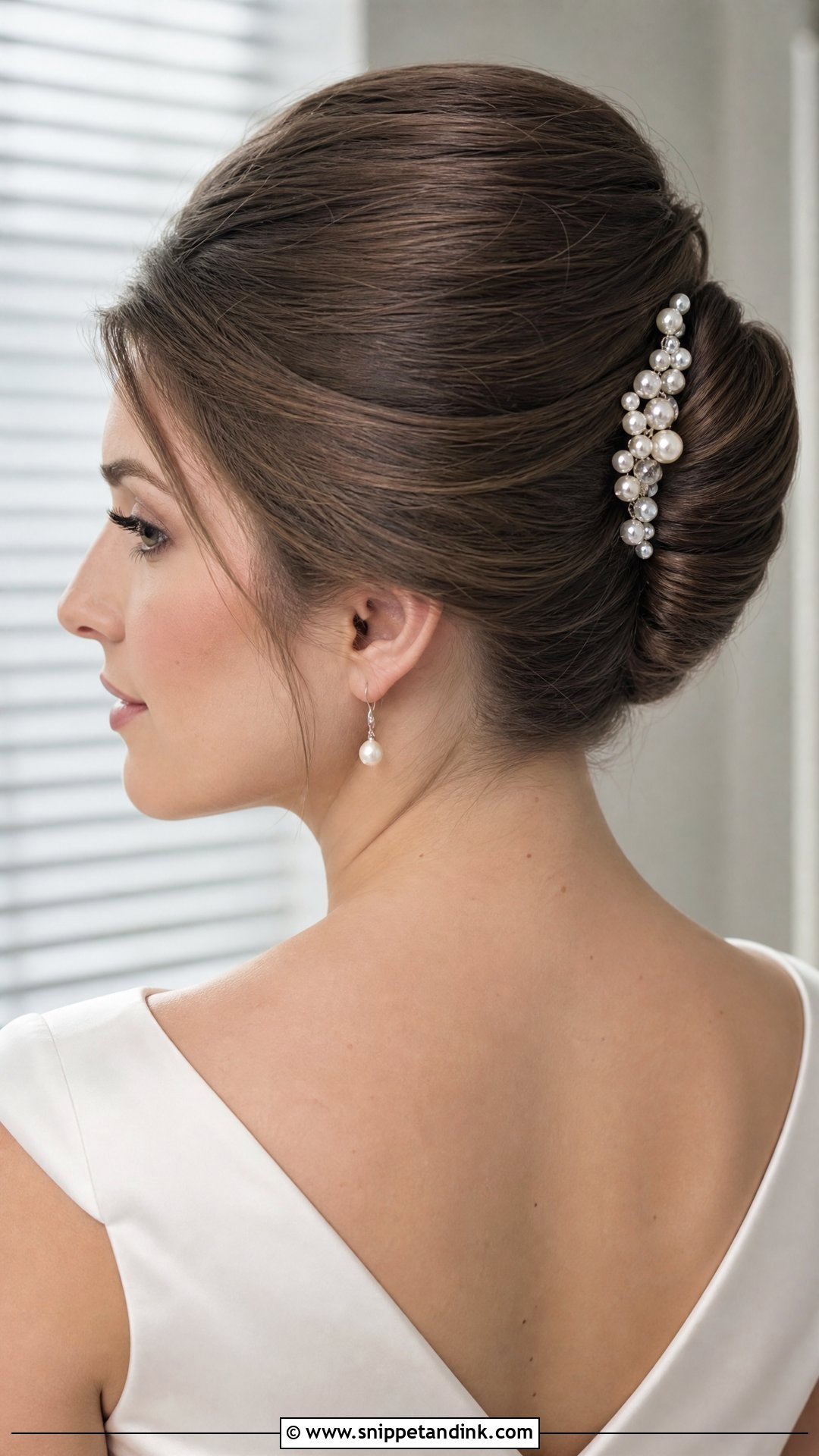 Bridal French Twist With Side Comb - Snippet and Ink - 15 Bride Hair Piece Accessories