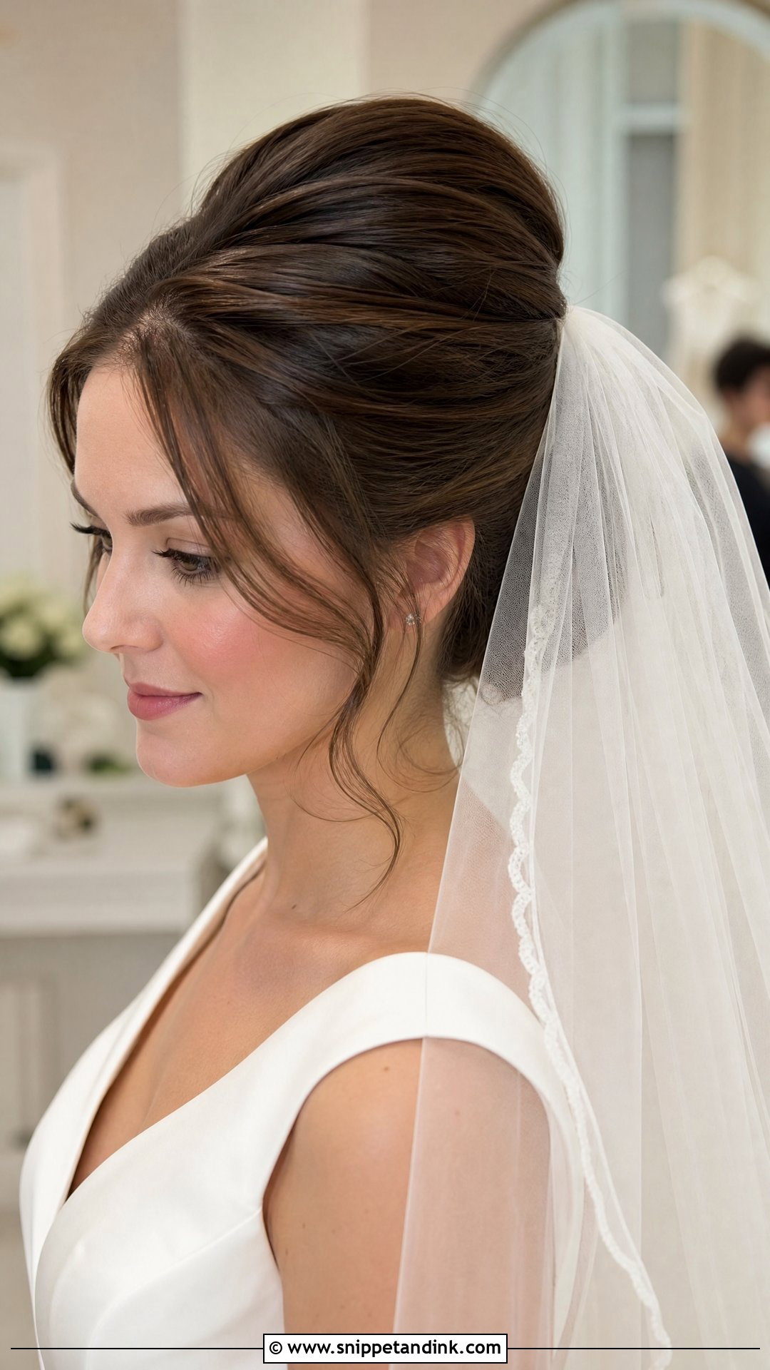 Bridal French Twist With Veil - Snippet and Ink - 15 Bridal Updo French Twist Ideas
