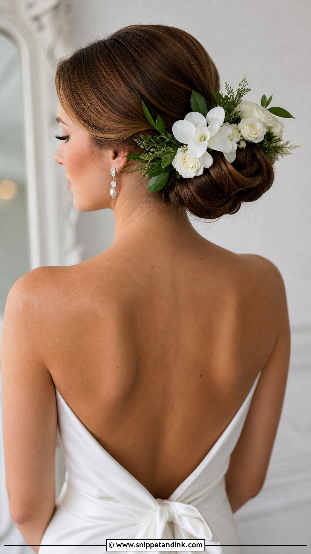 Bridal Fresh Flower Bun - Snippet and Ink - 15 Floral Hair Accessories Brides