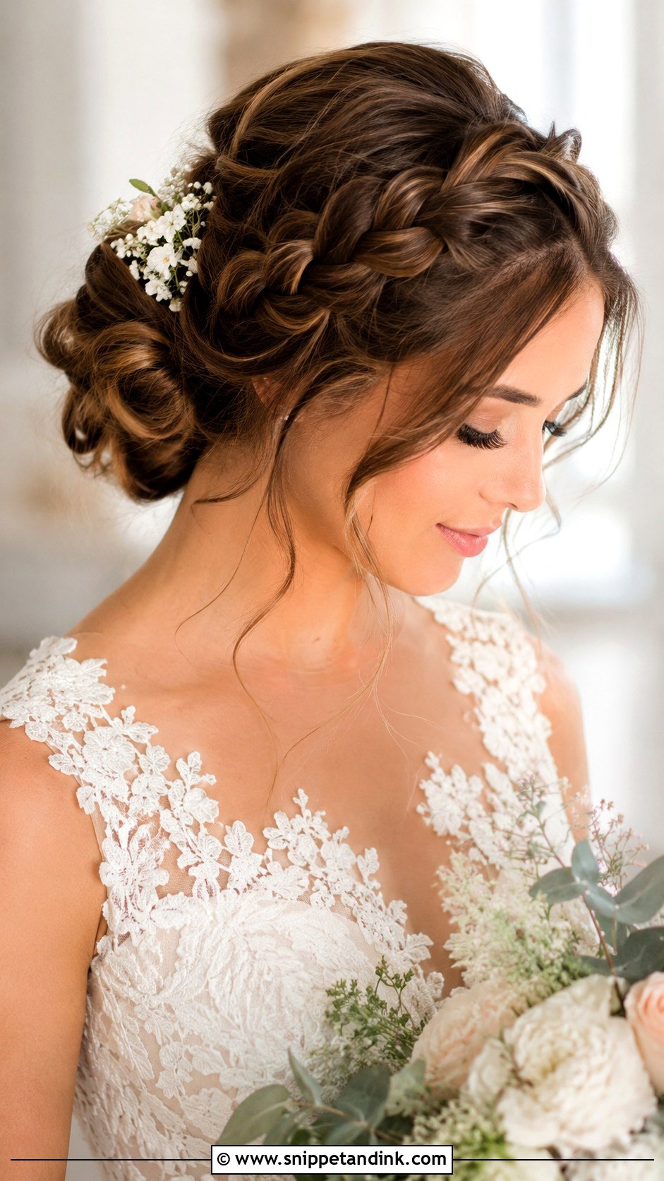Bridal Front Braided Crown Updo - Snippet and Ink - 20 Bridal Front Hairstyle Ideas
