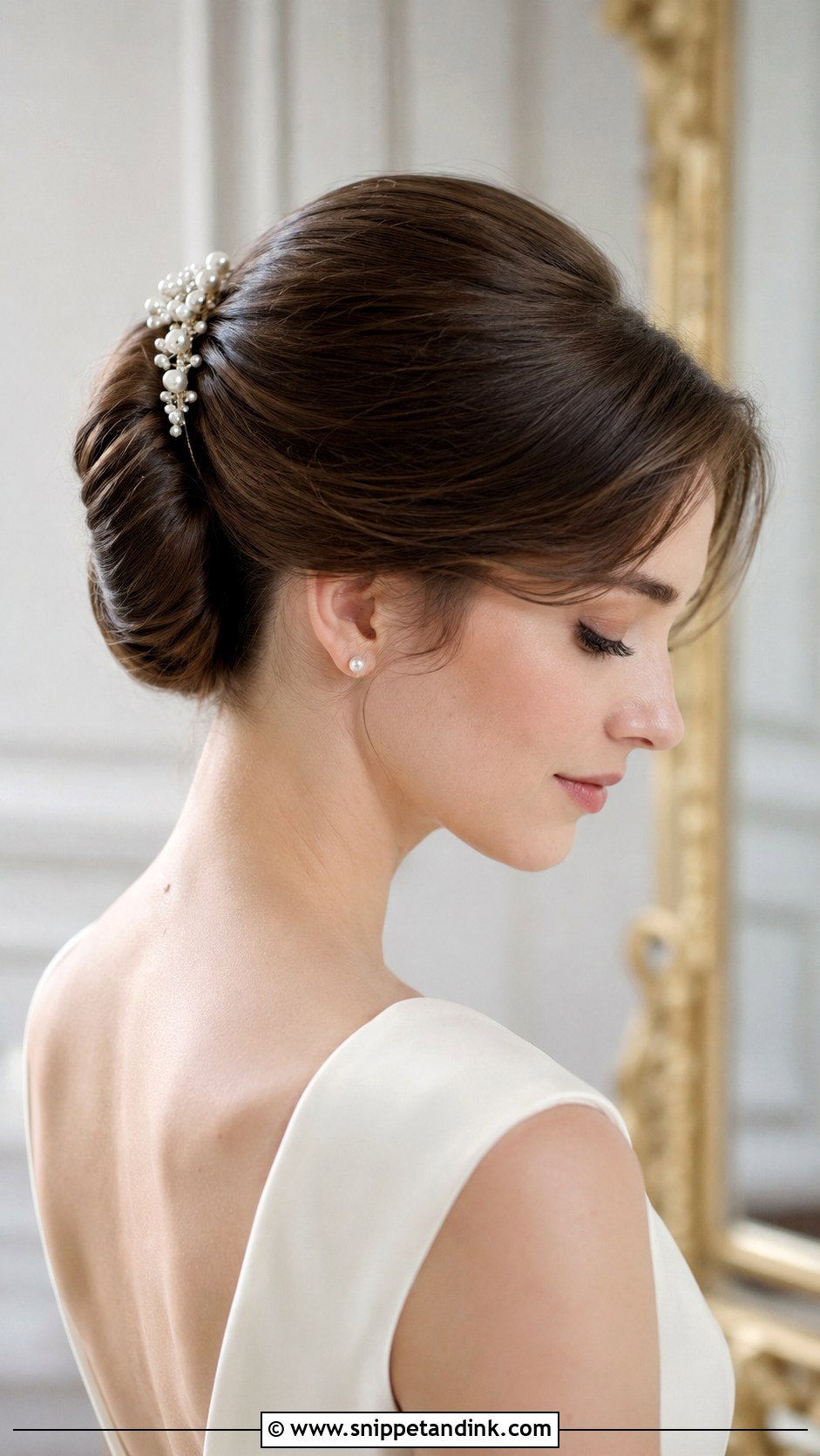 Bridal Front French Twist - Snippet and Ink - 20 Bridal Front Hairstyle Ideas