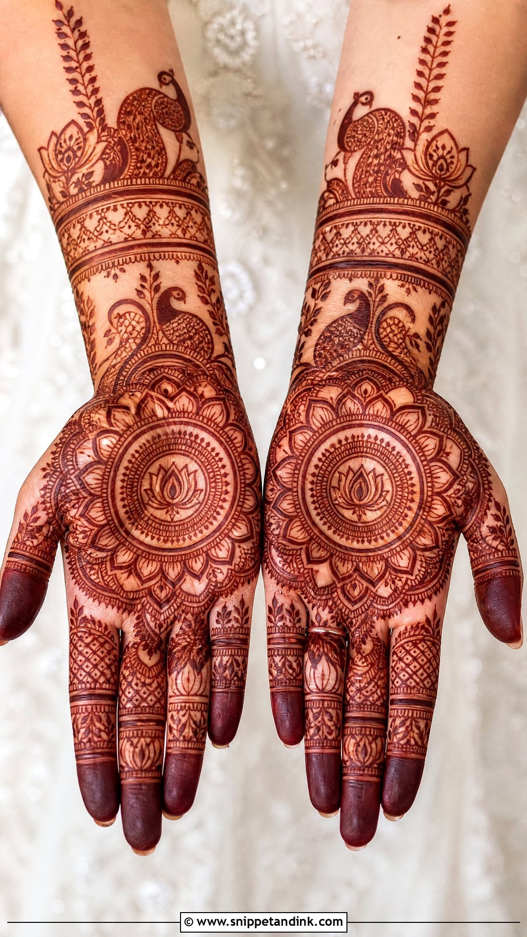 Bridal Front Hand Mehndi Design - Snippet and Ink - 25 Bridal Mehndi Design 2025 Ideas