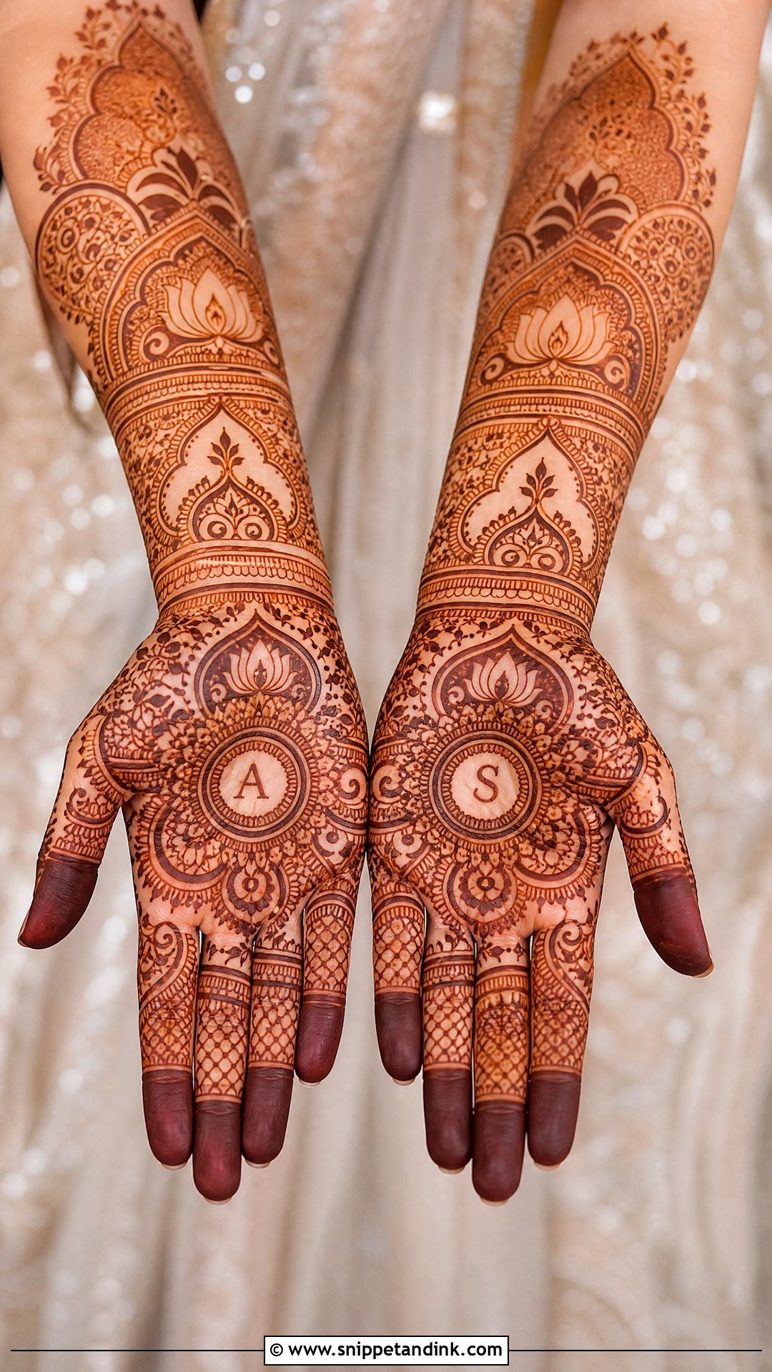 Bridal Front Hand Mehndi Design - Snippet and Ink - 30 Unique Bridal Mehndi Designs 2025