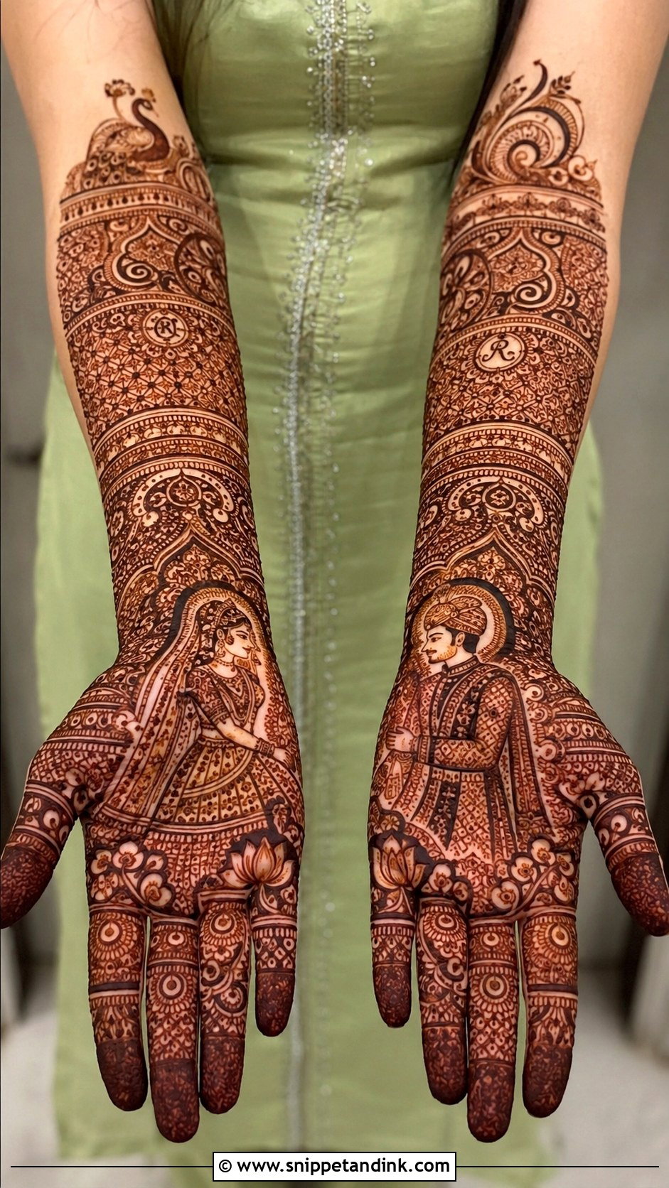 Bridal Front Hand Mehndi Design - Snippet and Ink - 35 Front Hand Mehndi Designs