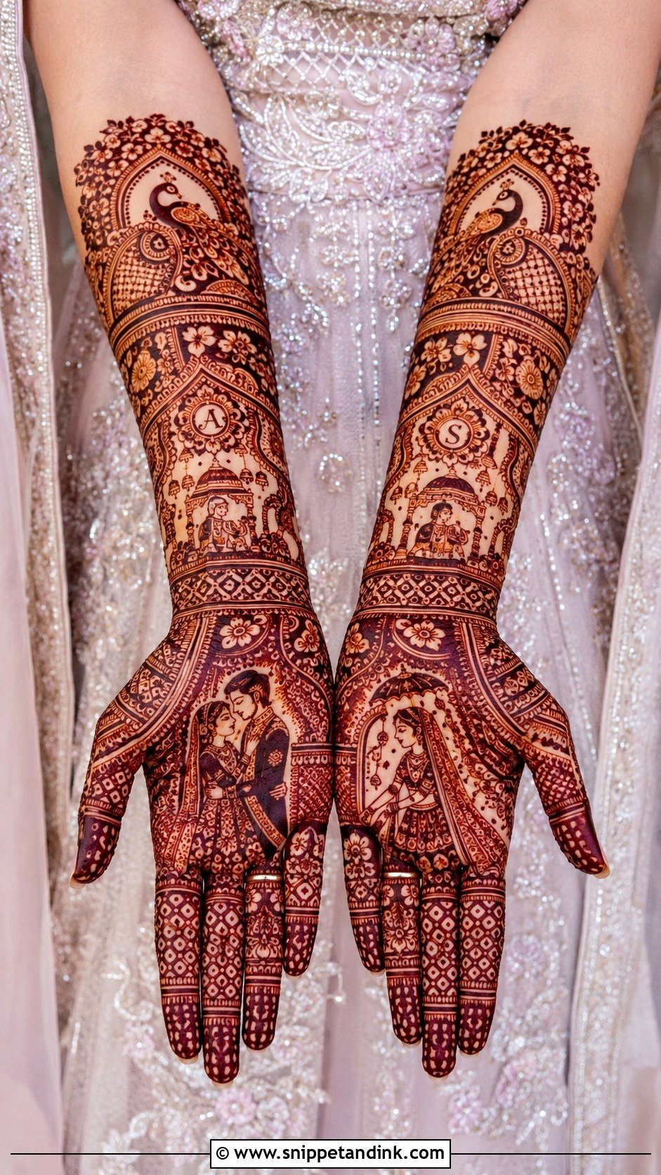 Bridal Front Hand Mehndi Design - Snippet and Ink - 35 Front Mehndi Designs