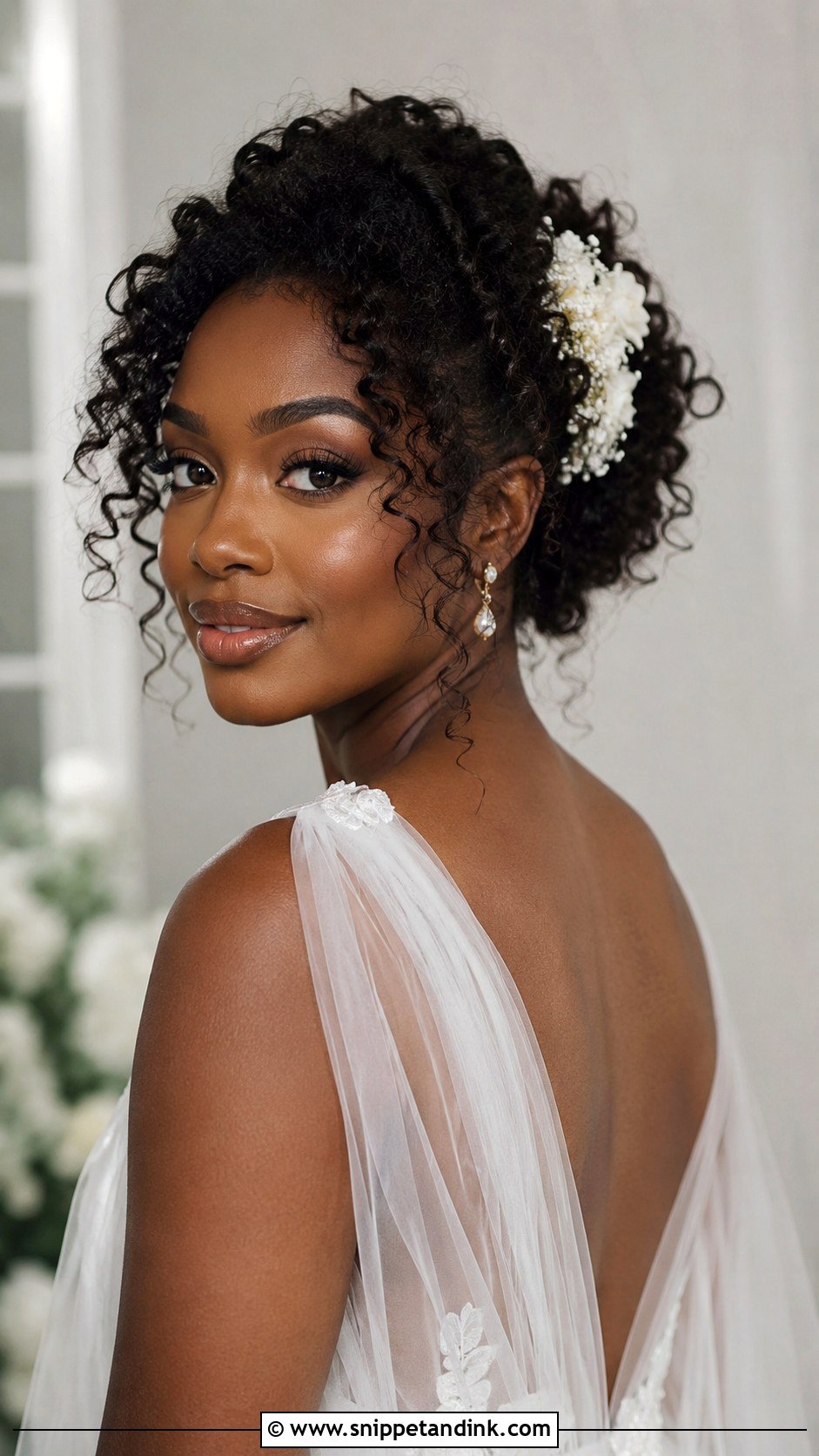 Bridal Front Loose Curly Updo - Snippet and Ink - 20 Bridal Front Hairstyle Ideas
