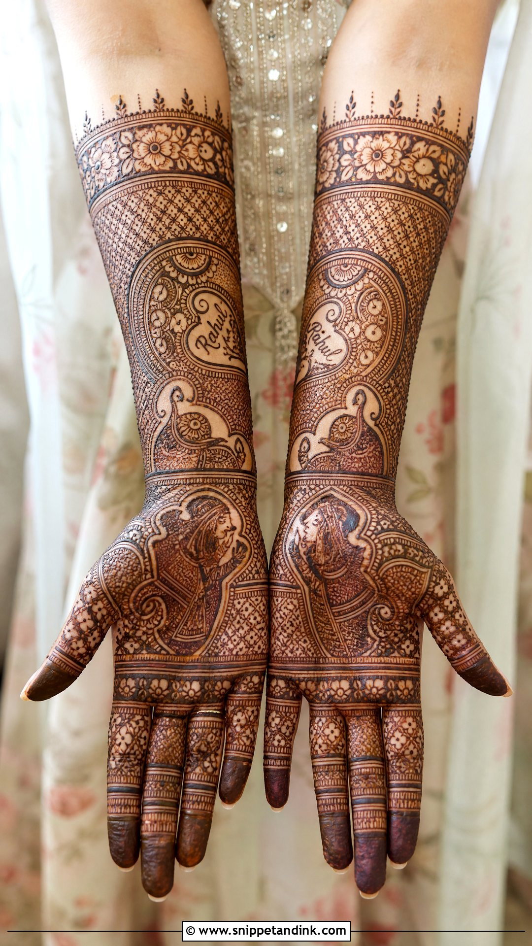 Bridal Full Hand Mehndi With Groom Name - Snippet and Ink - 25 Bridal Full Hand Mehndi Designs