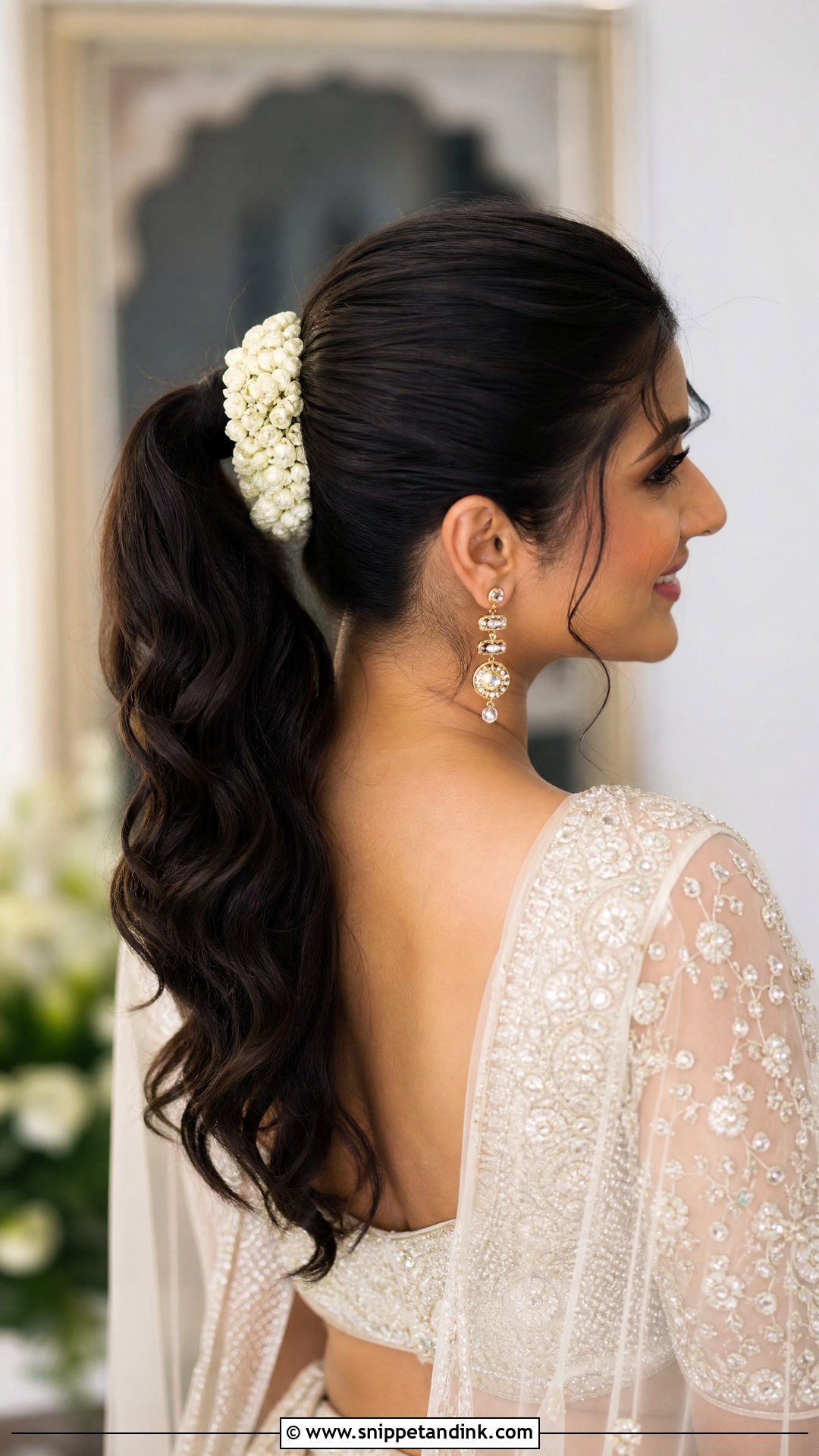 Bridal Gajra Ponytail - Snippet and Ink - 15 Bridal Gajra Hairstyle Ideas
