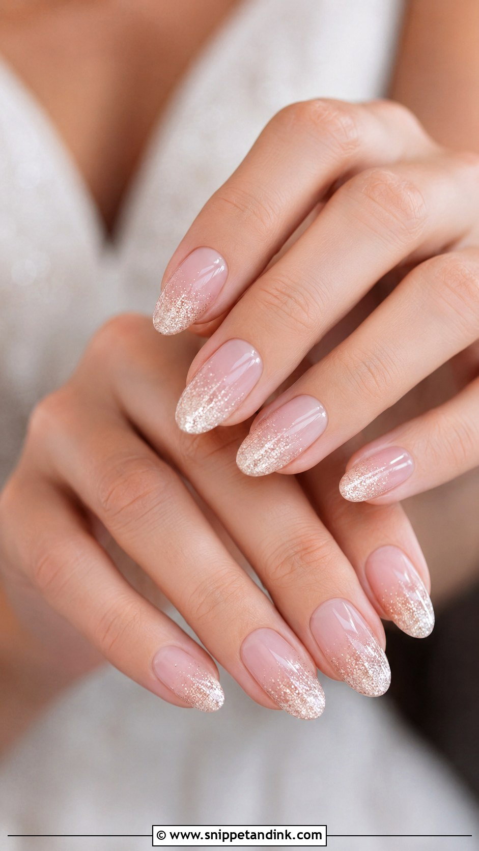 Bridal Glitter Ombre Nails - Snippet and Ink - 20 Bridal Nail Set Ideas