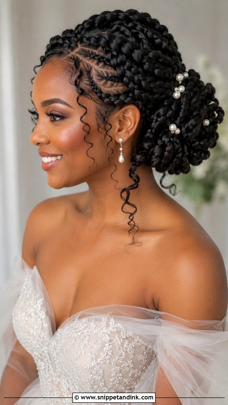 Bridal Goddess Braids Black Hair - Snippet and Ink - 20 Bridal Hair Black Hair Ideas