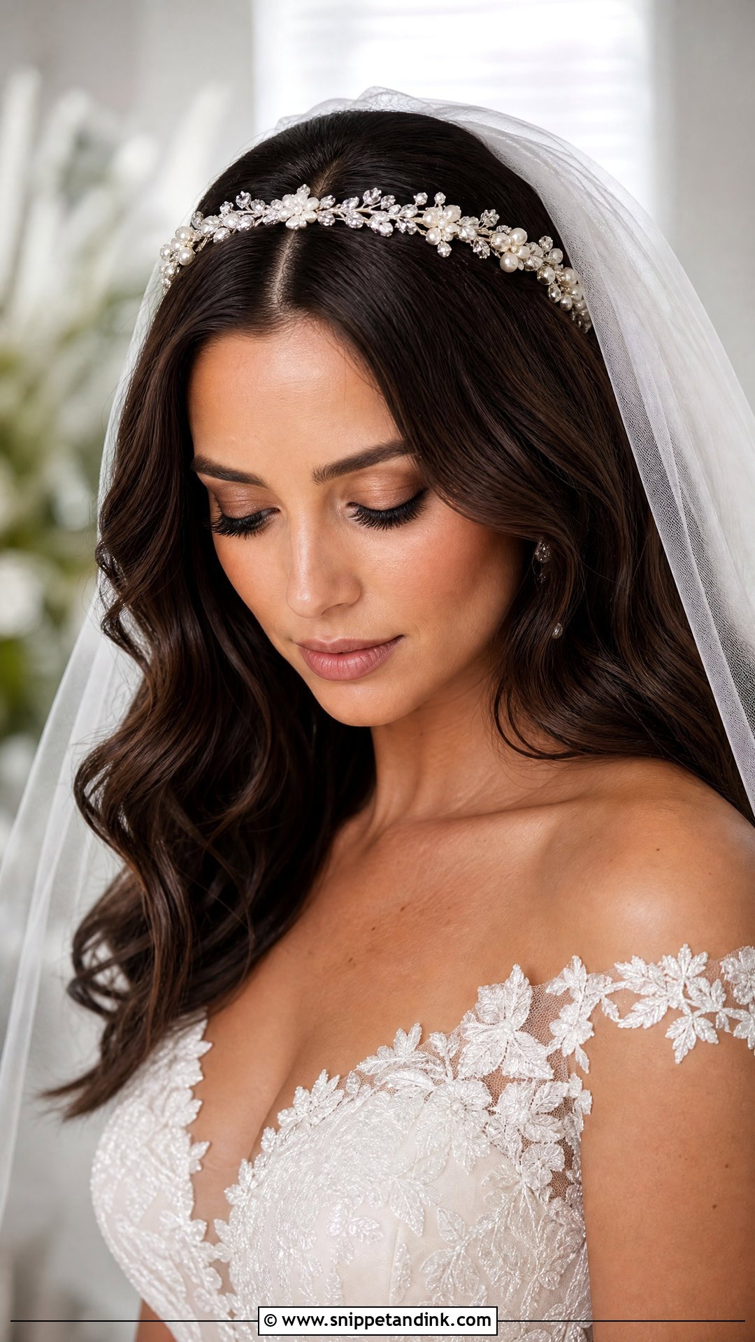 Bridal Hair Band With Veil And Waves - Snippet and Ink - 15 Bridal Hair Bands
