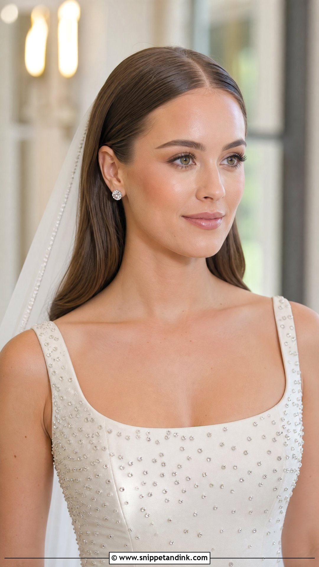 Bridal Hair Behind Ears With Center Part - Snippet and Ink - 15 Bridal Hair Behind Ears
