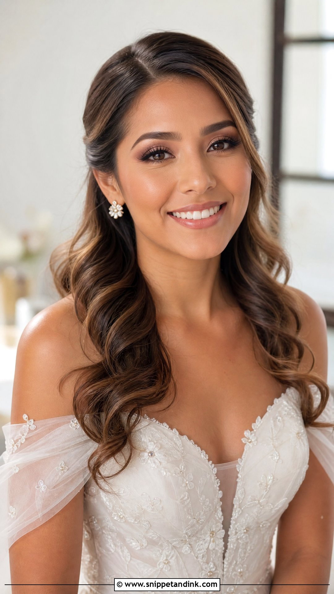 Bridal Hair Behind Ears With Loose Curls - Snippet and Ink - 15 Bridal Hair Behind Ears