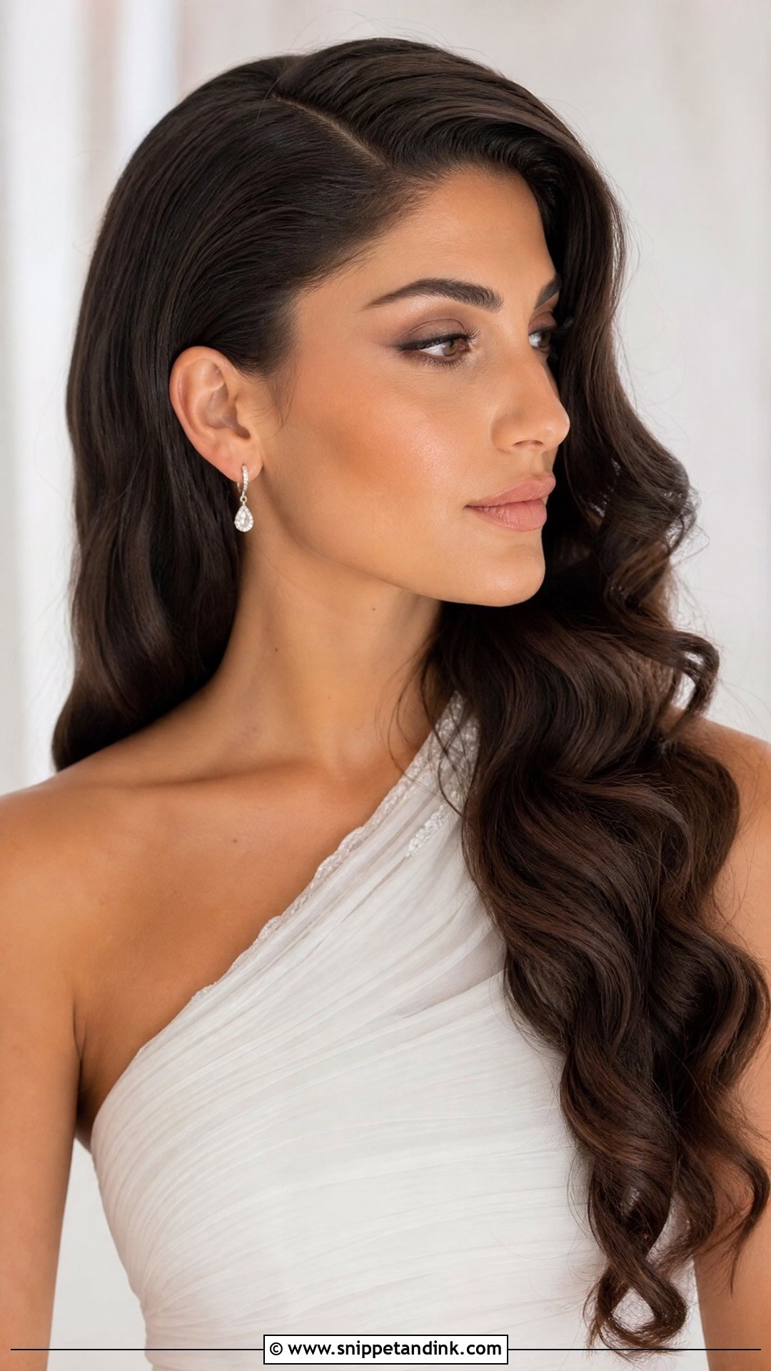 Bridal Hair Behind Ears With Side Part Waves - Snippet and Ink - 15 Bridal Hair Behind Ears