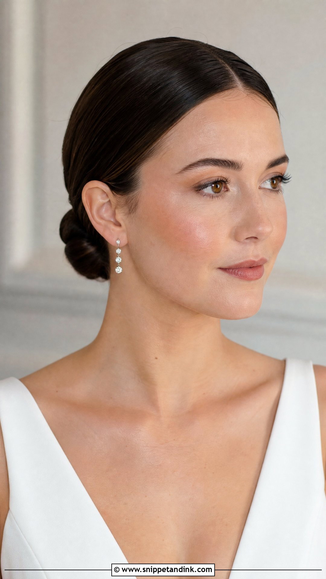 Bridal Hair Behind Ears With Sleek Low Bun - Snippet and Ink - 15 Bridal Hair Behind Ears