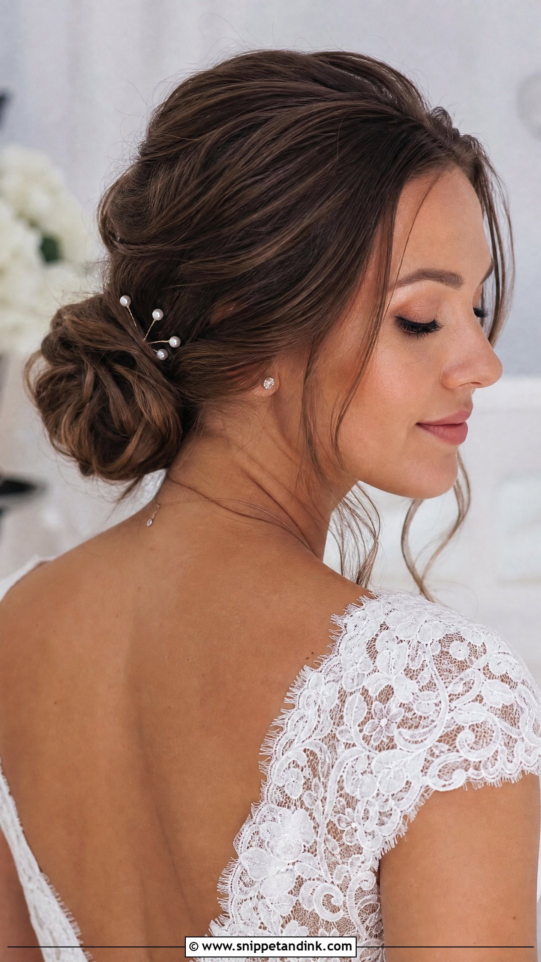 Bridal Hair Behind Ears With Textured Bun - Snippet and Ink - 15 Bridal Hair Behind Ears