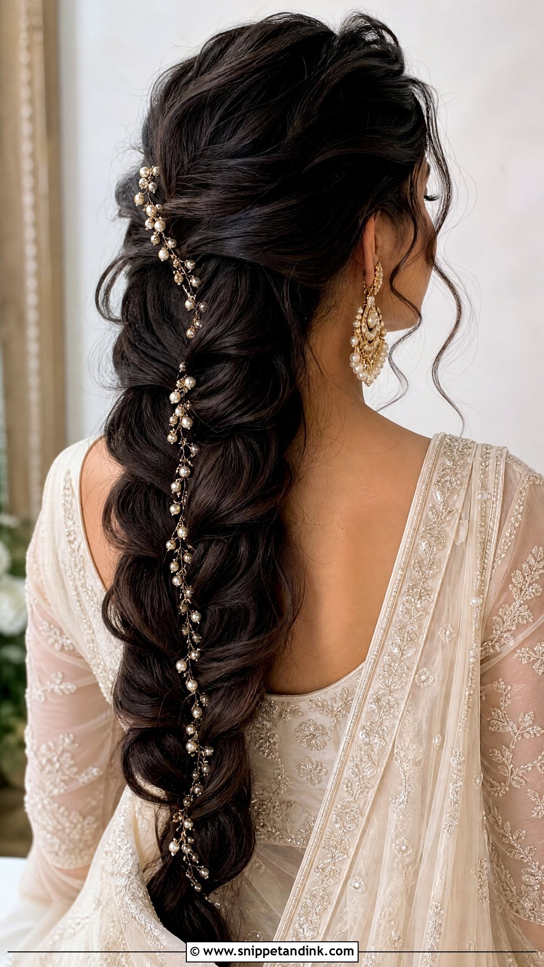 Bridal Hair Chain With Long Braid - Snippet and Ink - 15 Bridal Hair Chain Ideas