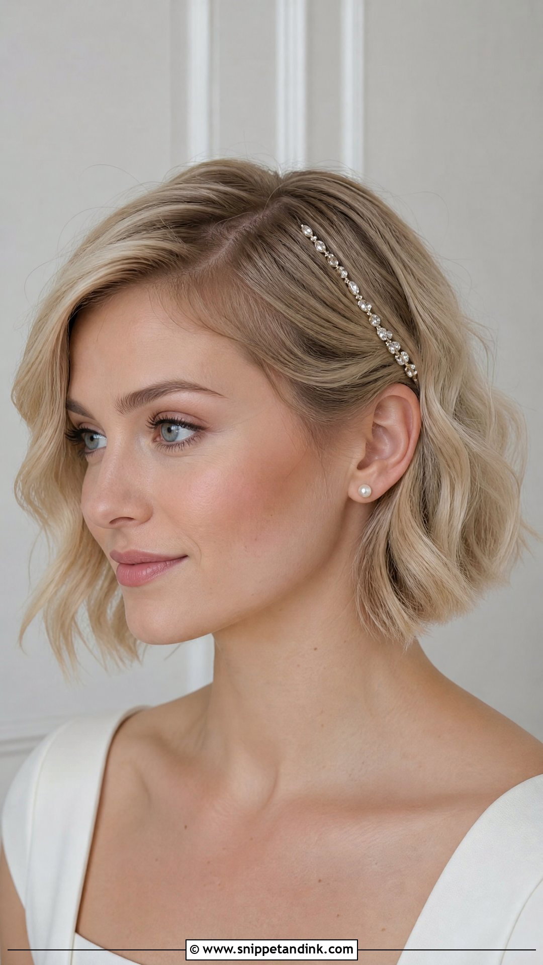 Bridal Hair Chain With Short Hair - Snippet and Ink - 15 Bridal Hair Chain Ideas