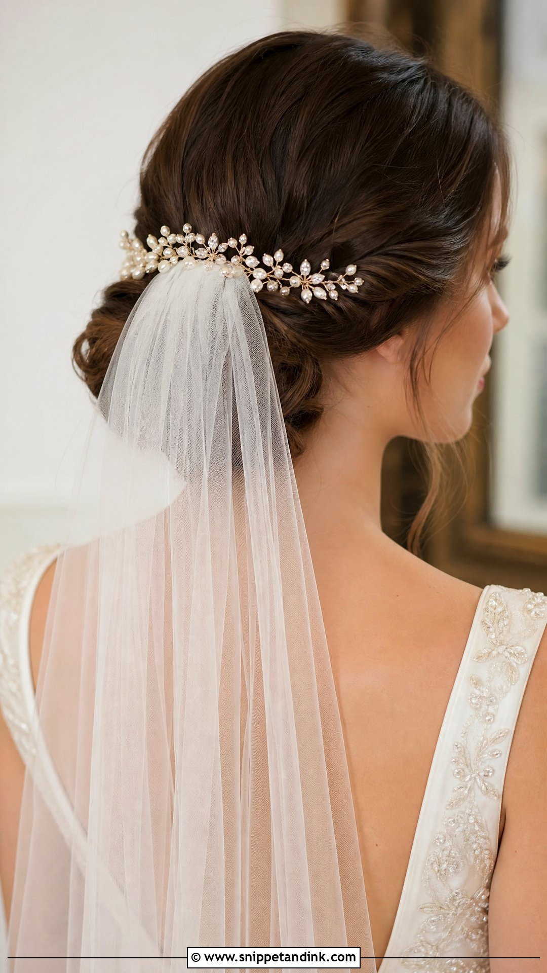 Bridal Hair Chain With Veil - Snippet and Ink - 15 Bridal Hair Chain Ideas
