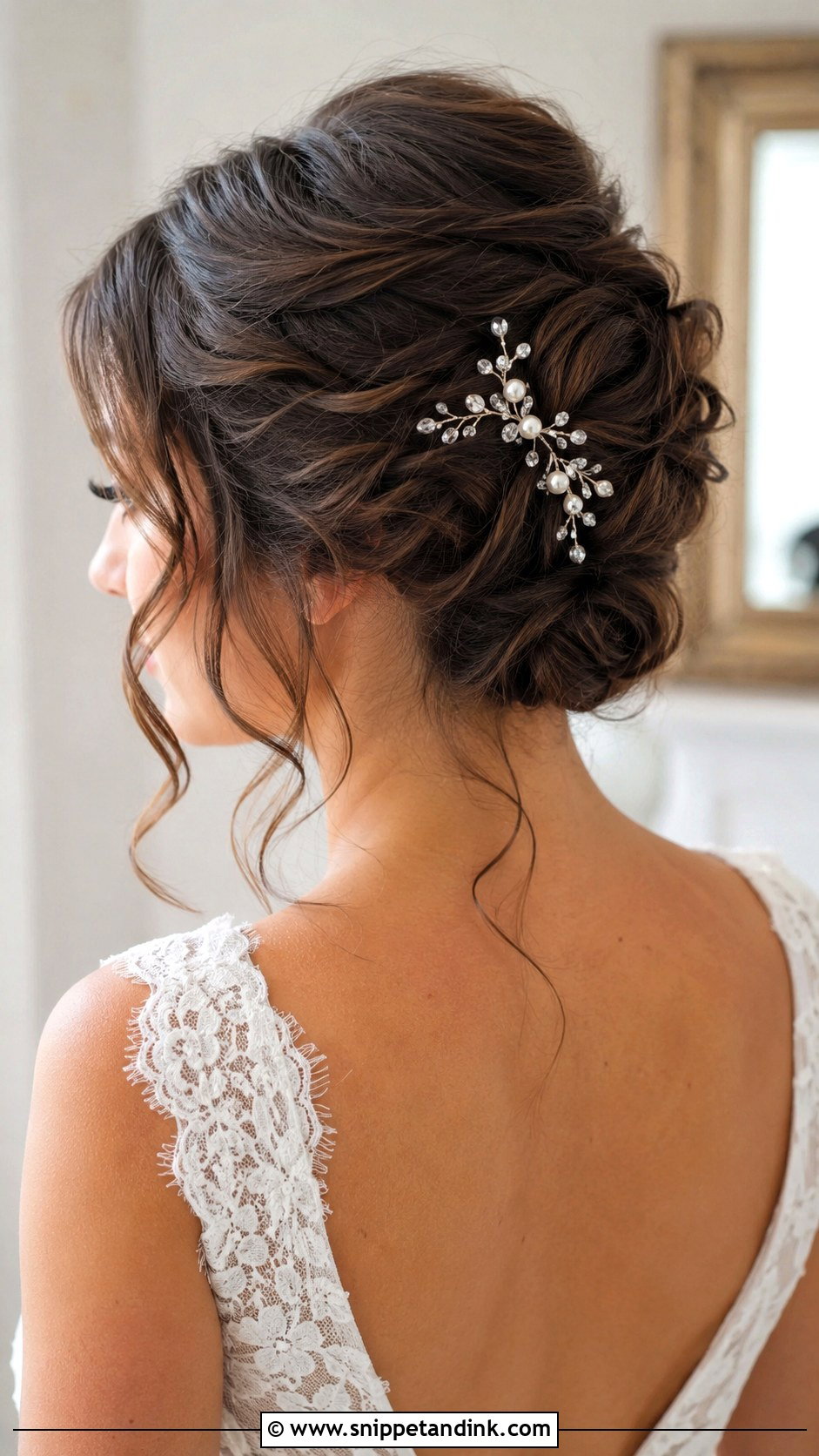 Bridal Hair Clip for Twisted Updo - Snippet and Ink - 25 Hair Pieces for Wedding