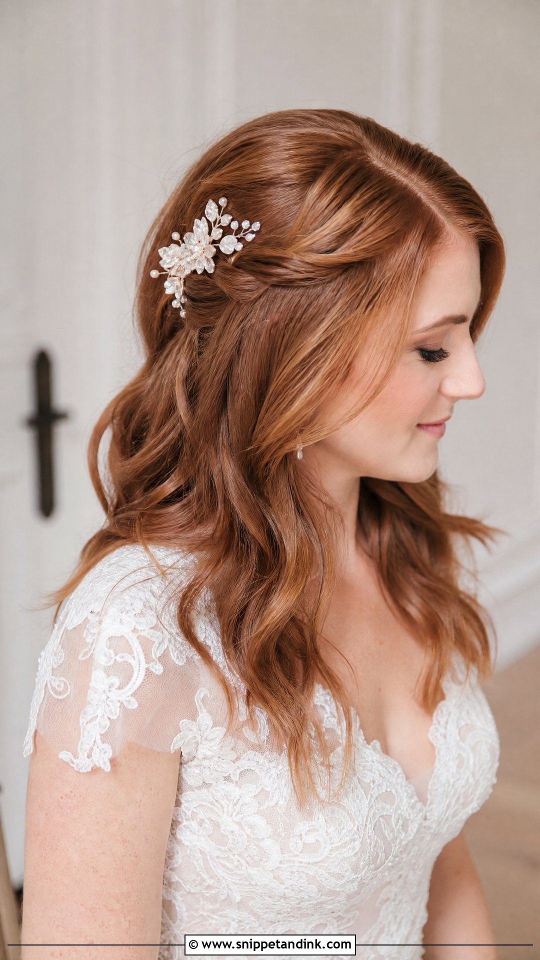 Bridal Hair Comb With Hair Down - Snippet and Ink - 15 Bridal Headpieces Hair Down Ideas