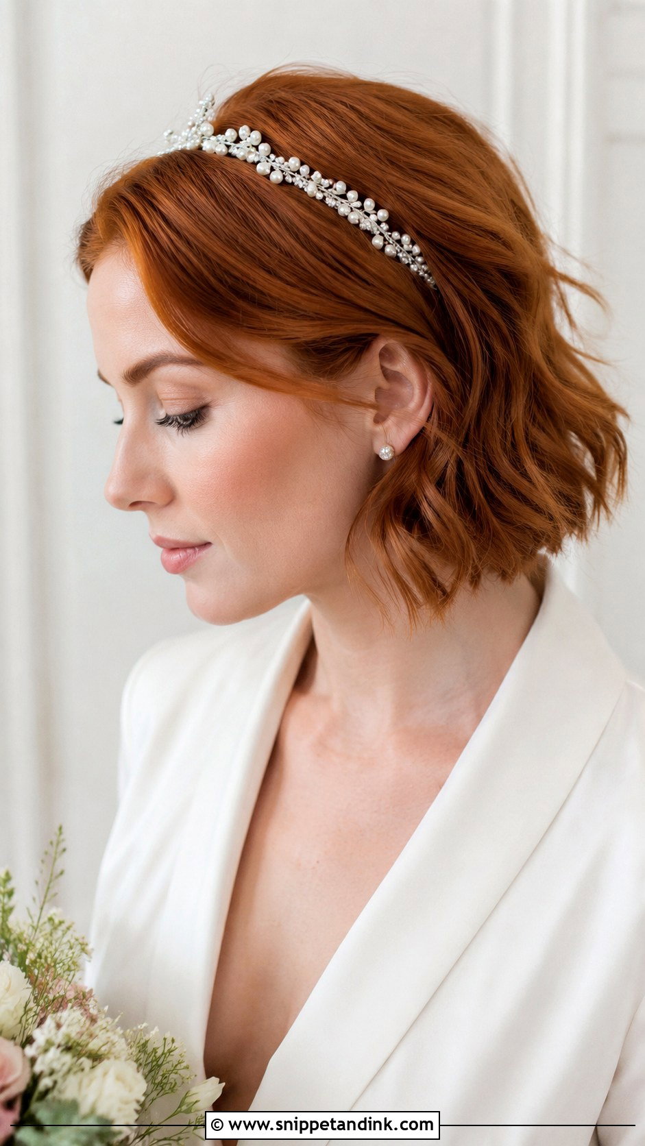 Bridal Hair Crown With Short Hair - Snippet and Ink - 20 Bridal Hair Crown Ideas