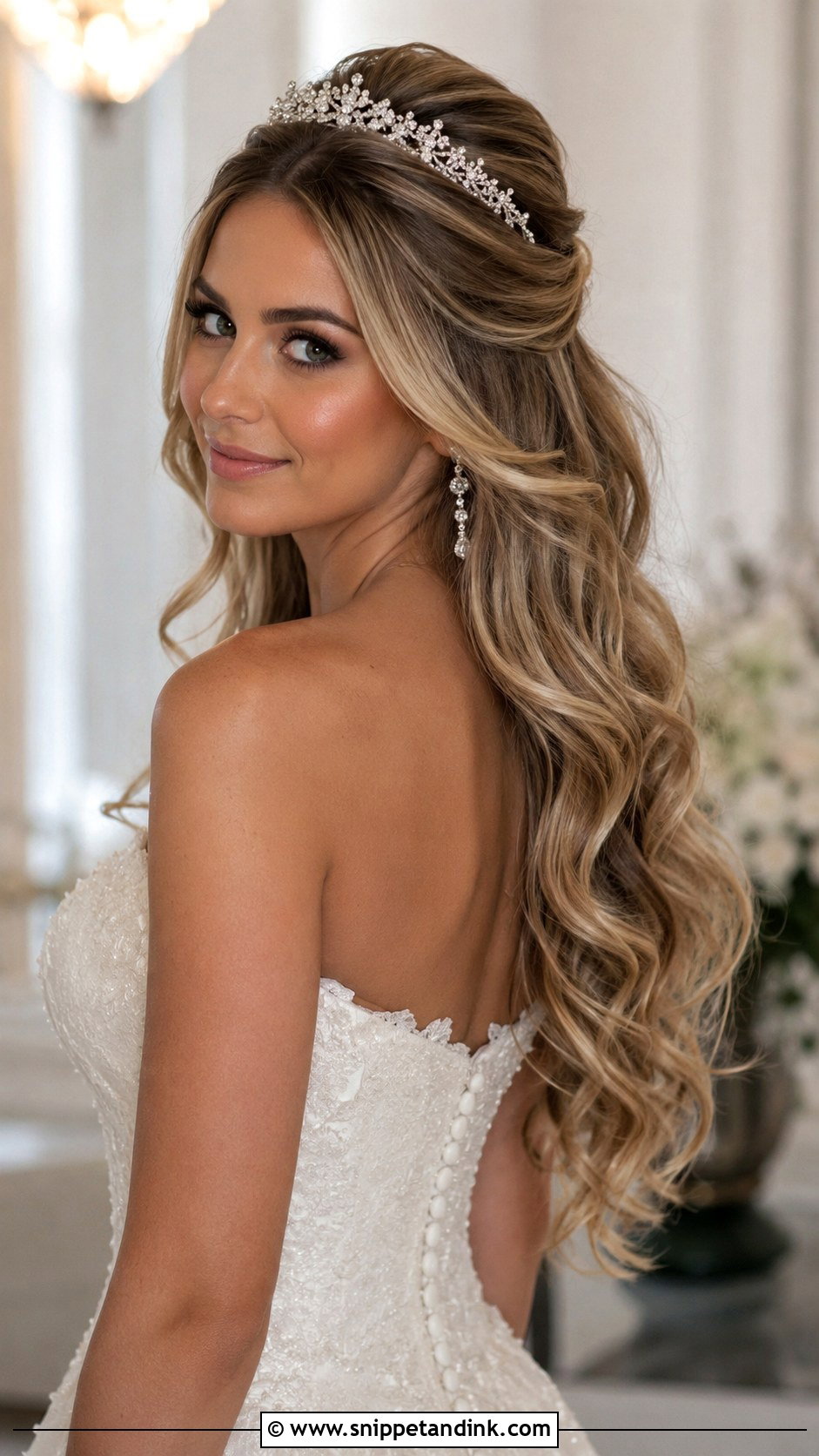 Bridal Hair Down Curls With Tiara - Snippet and Ink - 20 Bridal Hair Down Curls