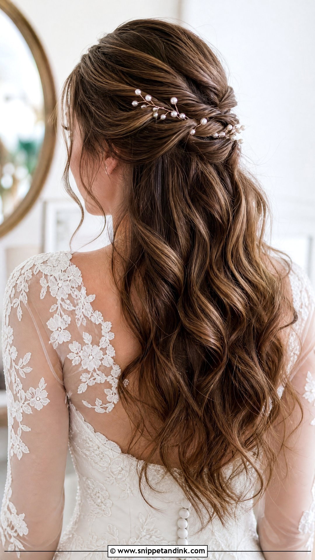 Bridal Hair Down Half Up Half Down - Snippet and Ink - 15 Bridal Hair Inspiration Down Ideas