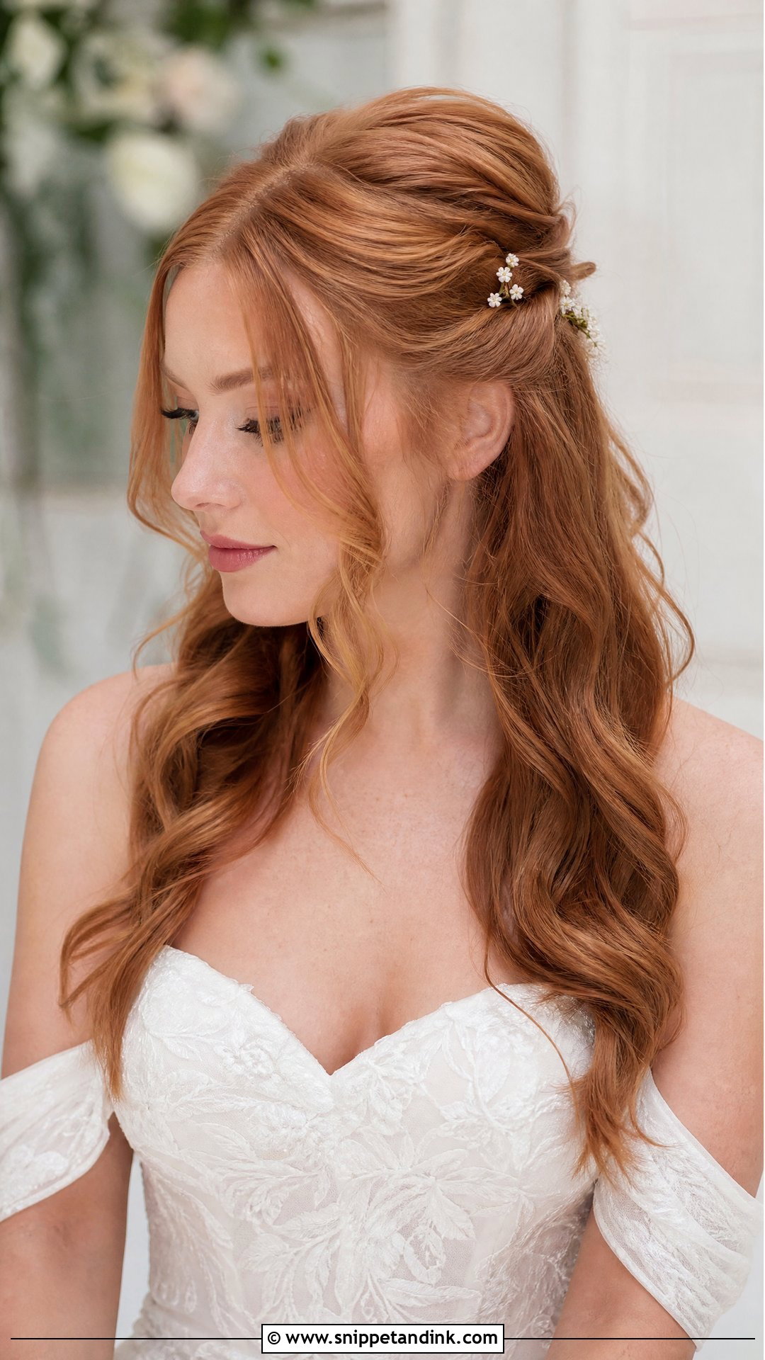Bridal Hair Down Half Up - Snippet and Ink - 15 Glam Bridal Hair Down Ideas